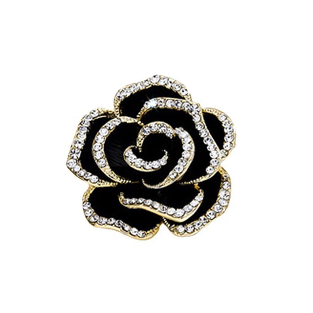 Sonducket Broche decorativo con forma de Camelia de hierro para mujer, adorno romántico elegante galvanizado para fiesta que no se desvanece Ropa, zapatos y accesorios Miscelánea Negro Sonducket AP018680-01B