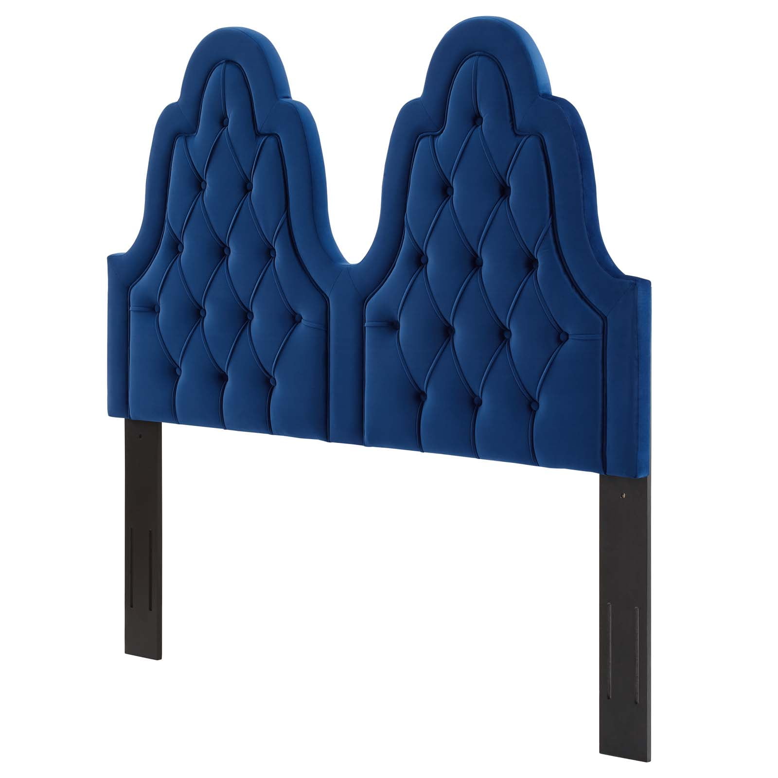 Tufted Headboard, King Size, Velvet, Blue Navy, Modern Contemporary
