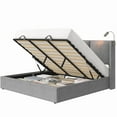 thumbnail image 3 of Homfa Queen Size Lift Up Storage Bed, Modern Adjustable Headboard with Read Lamp, Hydraulic Storage, Gray, 3 of 9