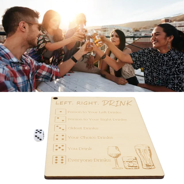 Left Right Center Drinking Game, Left Right Drink Drinking Game Social Interactive for Bar for Adults
