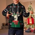 thumbnail image 4 of DHFJKG Hooded Pullover Child Toddler Boys Girls Christmas Long Sleeve Cartoon Reindeer Print Warm Hoodie Sweatshirts Kids Leisure Jumper Tops, 4 of 7