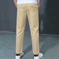 thumbnail image 5 of Angala Toddler Boys School Pants Tapered Leg With Pockets And Drawstring Fall Casual Boys Baggy Trousers Size 4-5 Years Beige, 5 of 7