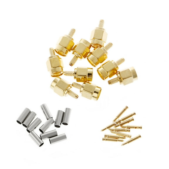 10 Pcs SMA Male Plug Crimp RG174 RG316 LMR100 Cable RF Connector