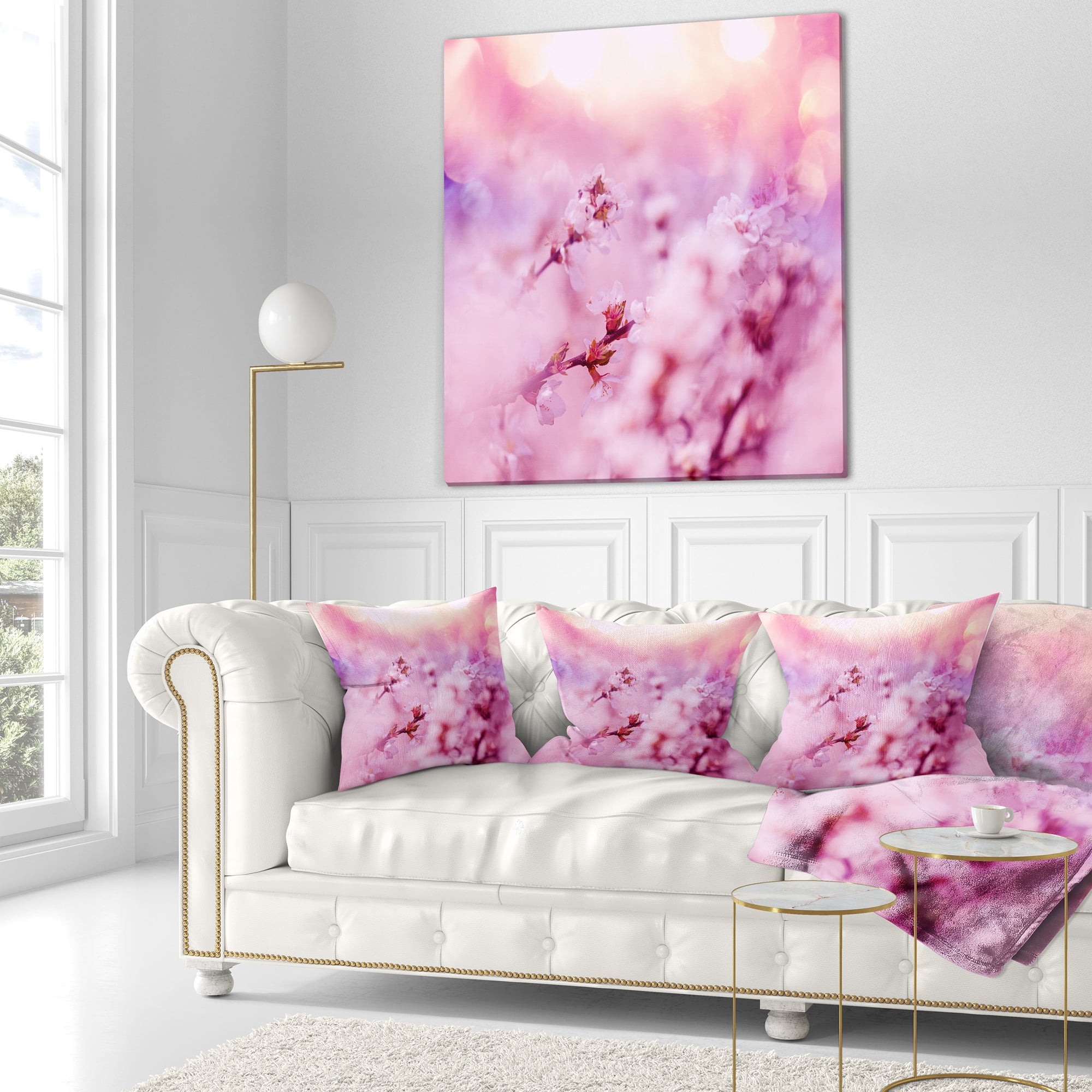 Designart 16" x 16" Purple Polyester Throw Pillow
