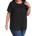 thumbnail image 2 of OutfitShow Plus Size Womens Tops Crew Neck Casual Tunic Short Sleeve Shirts Floral Blouses Loose Summer Tops, 2 of 7