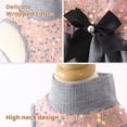 thumbnail image 5 of Laifug Metal Mesh Sequins Fancy Dog Dress with Pearl Bow Decor, Birthday Dog Clothes for Small Dogs Girl, Dog Outfits for Wedding Holloween Christmas, Cat Attire, Pink and Grey, Medium, 5 of 5