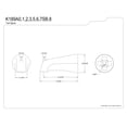 thumbnail image 2 of Kingston Brass K189A1 4-3/4" Integrated Diverter Tub Spout - Chrome, 2 of 2