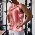 thumbnail image 5 of KLL Red And White Stripes Print Men's Muscle Gym Workout Stringer Tank Tops Bodybuilding Fitness T-Shirts Tank Tops Men-Medium, 5 of 7