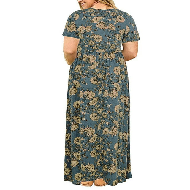 asdoklhq Womens Plus Size Clearance Dresses, Plus Size Women ONeck