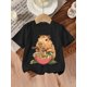 thumbnail image 1 of Bonita y elegante camiseta con estampado de capibara para niña, cómoda camiseta de manga corta con cuello redondo, ideal para el verano, ideal para el día a día., 1 of 5