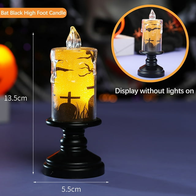 Boovnll Bougies d'Halloween Sans Flamme, Bougies LED Citrouille à Piles pour Cheminée d'Halloween, Table, Décorations de Fête, Décorations d'Halloween