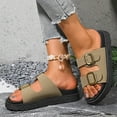 thumbnail image 4 of IUJSOY Platform Sandals for Women 2025 Comfortable Slides Open Toe Slippers Double Buckle Beach Shoe, 4 of 8