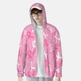 thumbnail image 2 of Fotbe Breast Cancer Awareness (3) Chaqueta con Protección Solar UPF 50+ para Hombre y Mujer, Camisa con Capucha y Bolsillos-Large, 2 of 7