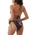 thumbnail image 4 of Salouo Lazy Stone Bear Pattern Women's Sexy Bikini Set,String Two Piece Swimsuit V Neck Swimwear Self Tie Spaghetti Straps Bathing Suits -XX-Large, 4 of 6