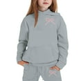 thumbnail image 3 of Ruyang School Tracksuit for Teen Girls Athletic Sweatsuits 2 Piece Outfits Bowknot Pullover Hoodies Joggers Pants Set, 3 of 5