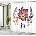 thumbnail image 4 of Ambesonne Koi Shower Curtain, Floral Aquatic Asian Fish Lotus, 69"Wx70"L, Orange Pink and Pastel Yellow, 4 of 4