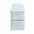 thumbnail image 2 of HomeRoots 347495 18 x 60 x 22 in. White Clear Glass Wood Veneer Melamine LED TV Stand, 2 of 3