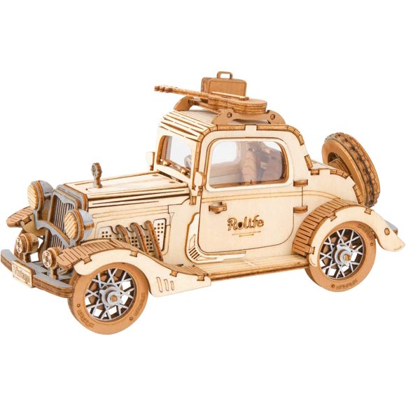 ROKR 3D Wooden Puzzles Vintage Car Craft Model Kits Kids Boys Gift Toys