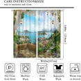 thumbnail image 2 of Ocean View Curtains, Tropical Island Garden Turquoise Natural Scenery Seascape Thermal Insulation Blackout Window Drapes for Living Room Bedroom Cafe 84x84in, 2 of 6