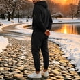 thumbnail image 4 of Mens 2 Piece Casual Tracksuits Full Zip Hoodies Sweatshirt Jogging Sweatpant Fashionable Running Sports Suits Black 2 L, 4 of 6