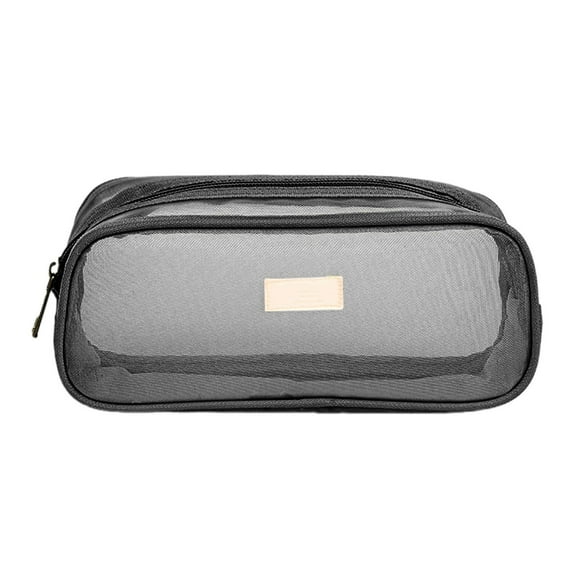 Aonity Transparent Visible Mesh Pencil Case Blackļ¼ Grid Mesh Pencil Case Large Capacity Pencil Case Big Pencil Pouch with Zipper Simple Stationery Bag Aesthetic Pen Bag