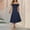 002 Blue, variant on Women's Sleeveless Off-The-Shoulder Ruffle Maxi Dress A-Line Button Down Midi Swing Dress With Belt