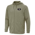 thumbnail image 2 of Men's Antigua Olive San Francisco 49ers Effortless Full-Zip Hoodie Jacket, 2 of 4