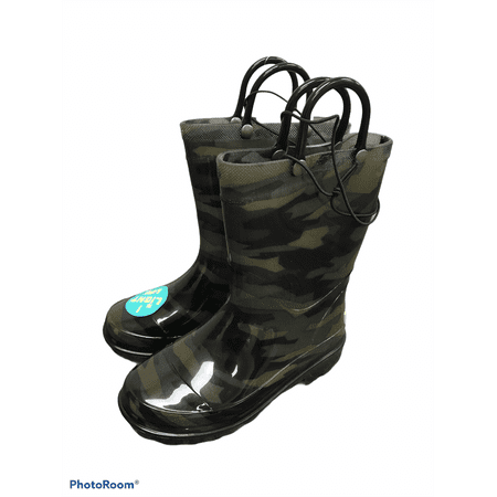 Western Chief Little Boys Toddler Child Light Up Waterproof Rain Boot - Choose Size / Color (Abstract Camo, 7)