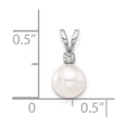 thumbnail image 4 of 14k White Gold Akoya Pearl and Diamond Accent Pendant Charm for Women, 4 of 6
