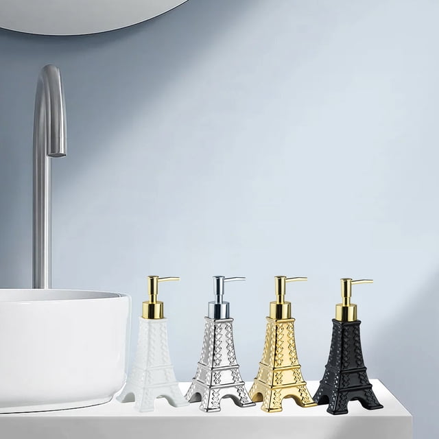 Xihbxyly Botella de Repuesto para Loción de Baño, Elegante Diseño En Dorado, Plateado y Blanco, a Prueba de Fugas, Ahorra Espacio, Versátil para Artículos de Tocador, Ideal para Viajes y Hogar, Tamañ