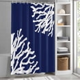 thumbnail image 6 of Shower Curtains for Bathroom-36"x72",Sea Coral Navy Blue Waterproof Bath Curtain Grommet Shower Curtain Set with Hooks, 6 of 9
