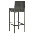 thumbnail image 4 of vidaXL 7 Piece Outdoor Bar Set with Cushions Poly Rattan Grey, 4 of 5