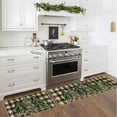 thumbnail image 2 of Merry Christmas Trees Kitchen Rugs Set of 2, Xmas Winter Welcome Buffalo Plaid Door Mat Anti-Slip Rubber for Home Kitchen - 17x29 and 17x47 Inch, 2 of 6