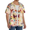 thumbnail image 2 of PAYOHTO Colorful Butterflies Girls Mens Hawaiian Casual Short-sleeved Shirt Tropical Summer Beach Button Down Shirts, 2 of 7