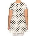 thumbnail image 4 of Women's Plus Size Side Pockets Polka Dot Short Sleeves Relaxed Tunic Tee Top, 4 of 4