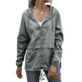 thumbnail image 1 of Impermeables para Mujer, Impermeables, Resistentes Al Viento, Ajustables, con Capucha y Bolsillos. Gris S, 1 of 9