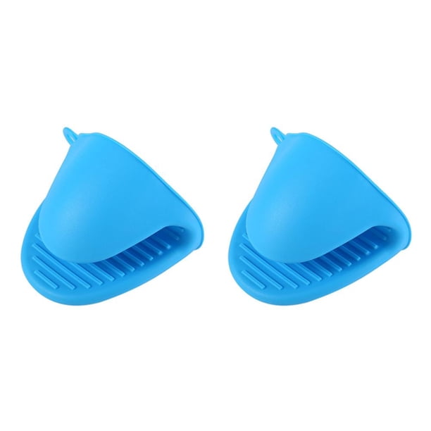 2 Uds Manoplas Silicona para Horno Guantes para Hornear Aislados Clip Mano Suministro (azul)