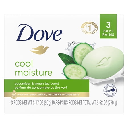 Pack of 2 Dove Skin Care Beauty Bar Cucumber and Green Tea, 3 pk (Package May Vary)