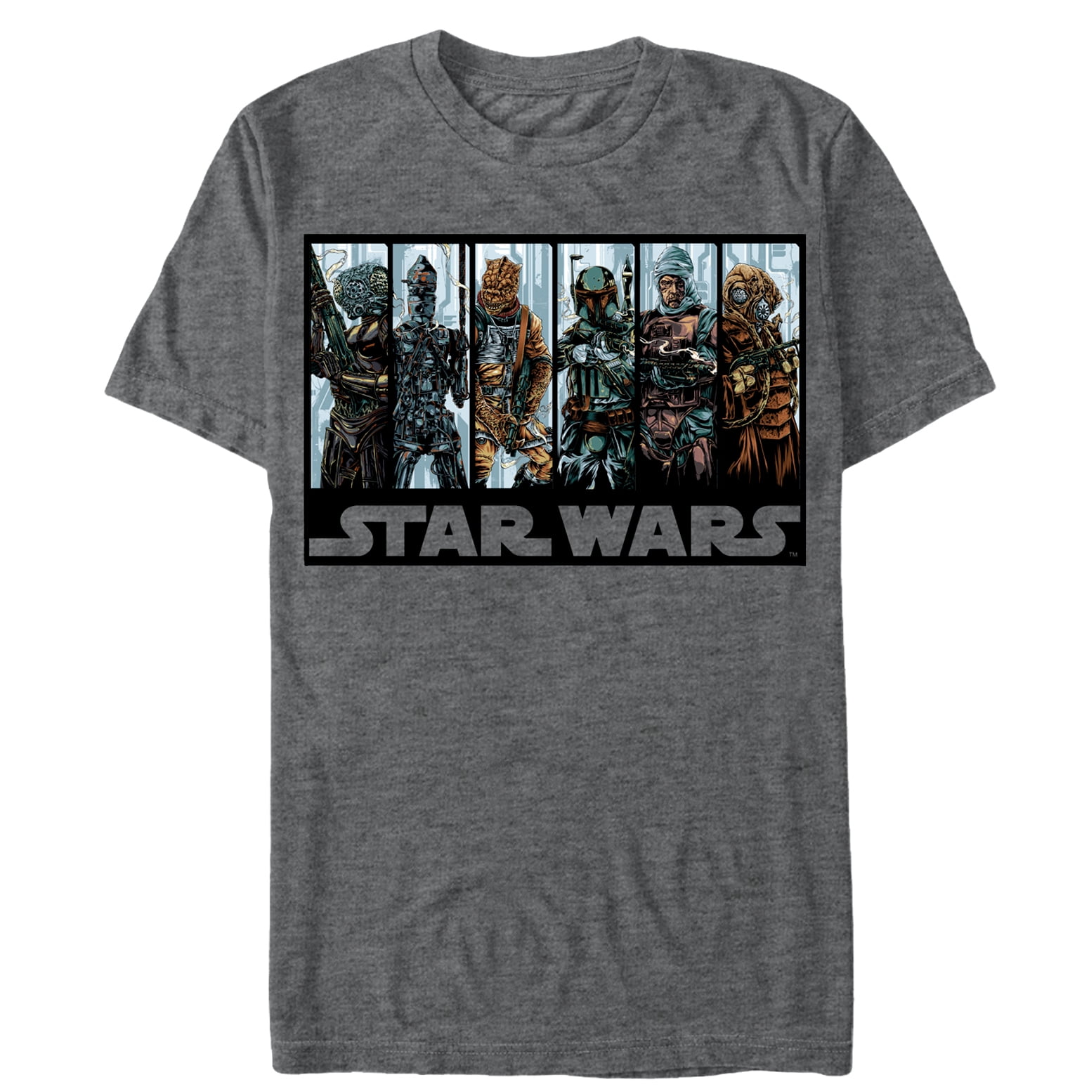 Men s Star Wars Bounty Hunters Guild Graphic Tee Charcoal Heather Large