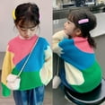 thumbnail image 3 of SYNPOS Girls' Long Sleeve Knit Sweater Color Block Crewneck Cute Warm Pullover Holiday 1-8 Years, 3 of 11