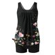 thumbnail image 3 of Trajes de Baño Modestos para las Mujeres Traje de Baño de Eslinga de Impresión de Hojas de Flores Multicolores, Cintura Alta Y Tops de Traje de Baño de Apoyo para las Mujeres, 3 of 6