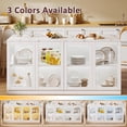 thumbnail image 6 of 78.7" White Modern Kitchen Island with Storage, LED Light, Drawers & Glass Doors for Dining Room, 6 of 9