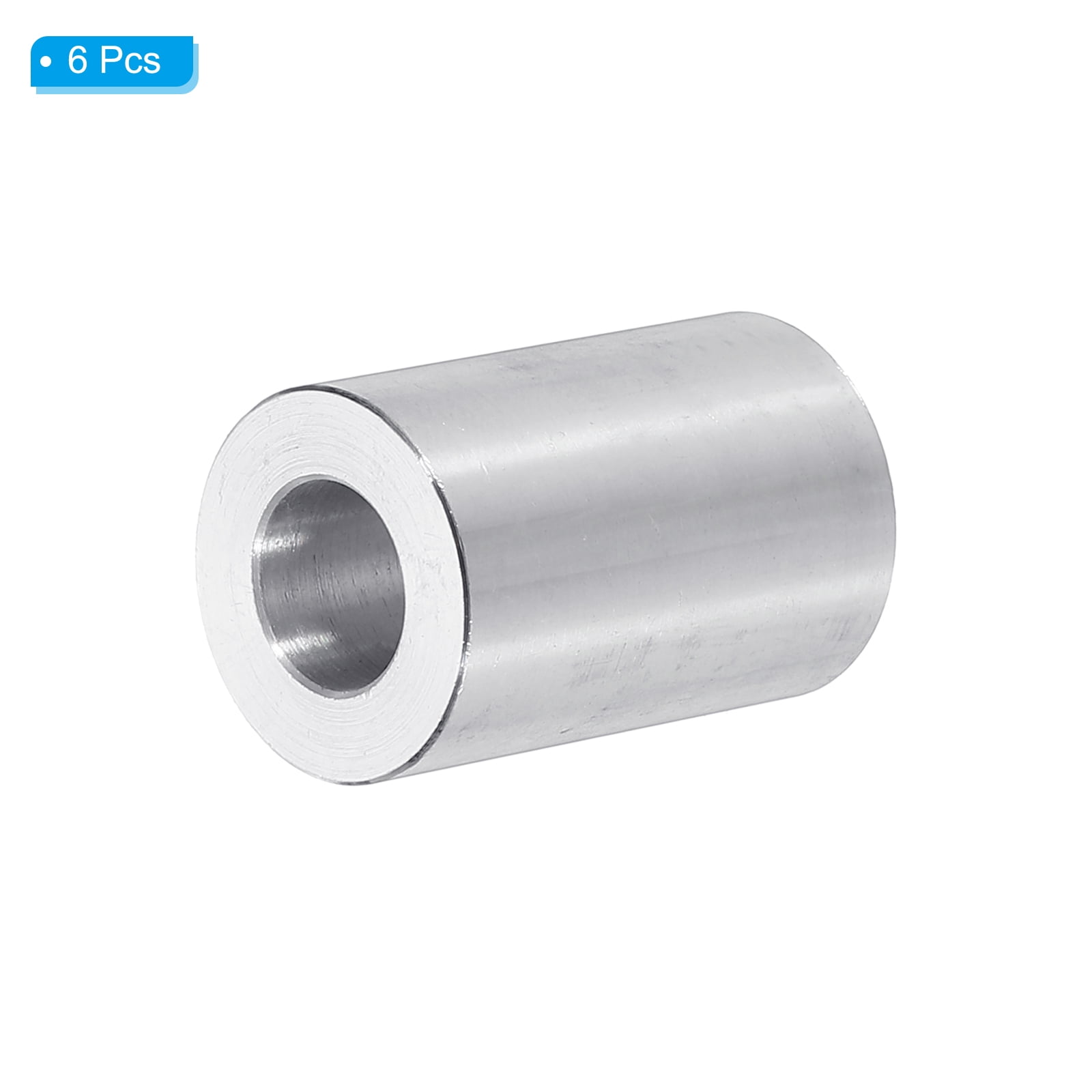 M10 Aluminum Spacers, 6 Pcs Metal Spacers Aluminum 10.5mm ID x 20mm OD x 30mm L Aluminum Spacer Screw Standoff Round for 3/8 or M10 Screw Bolts