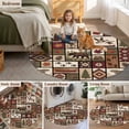 thumbnail image 5 of Country Patch Plaid Round Area Rug 6Ft Washable Circle Rugs for Bathroom Office, Brown Farmhouse Retro Bear Deer Cabin Non-Slip Carpet Floor Mats Indoor Outdoor Carpet Runner Aesthetic Home Decor, 5 of 8