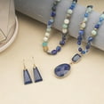 thumbnail image 4 of Boho Lapis Lazuli Jewelry Set for Women Handmade Natural Stone Beaded Long Necklace Earrings Set Amazonite Rhodochrosite Vintage Elegance Ideal Gift for Her, 4 of 6