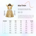 thumbnail image 5 of vastwit Kids Girls Alien Outfit Metallic Cap Sleeves Mock Neck Robot Mini Dress with Gloves 2Pcs Set Light Gold 8, 5 of 5