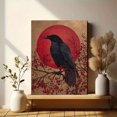thumbnail image 6 of Raven Red Sun Canvas Painting，Nature Wall Decor for Living Room Bedroom Office Hotel Lobby Entryway, 6 of 8