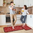 thumbnail image 6 of 2-Piece Kitchen Rugs Set Non-Slip Mats Carpet Floor for Kitchen, Bathroom (19.7"x27.6" & 19.7"x47.2") Candy Cane-shaped Hearts Pattern, 6 of 7