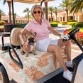 thumbnail image 3 of Golf Cart Seat Covers for 2 Seater,Orange Coastal Starfish Microfiber Cart Seat Towel Blanket,Farmhouse Nautical Coral Conch Absorbent Breathable NonSlip Bench Seats Protector for Golf Course 51"x31", 3 of 9