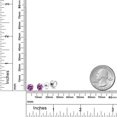 thumbnail image 2 of Gem Stone King Platinum Stud Earrings for Women Men Set with 6mm Round Fancy Purple Zirconia, 2 of 6